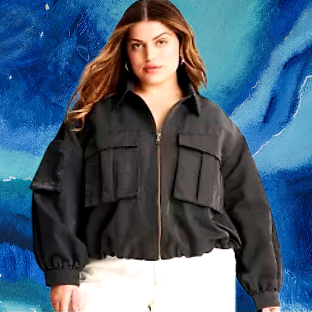 🆕Future Collective+Jenny K. Lopez Women’s plus-size Nylon Bomber Jacket❤️❤️3X